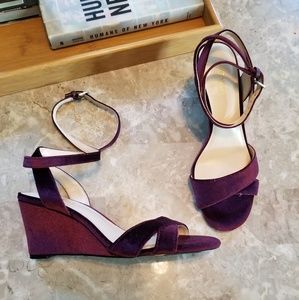 Nine West Velet Burgundy Ankle Wrap Sandals